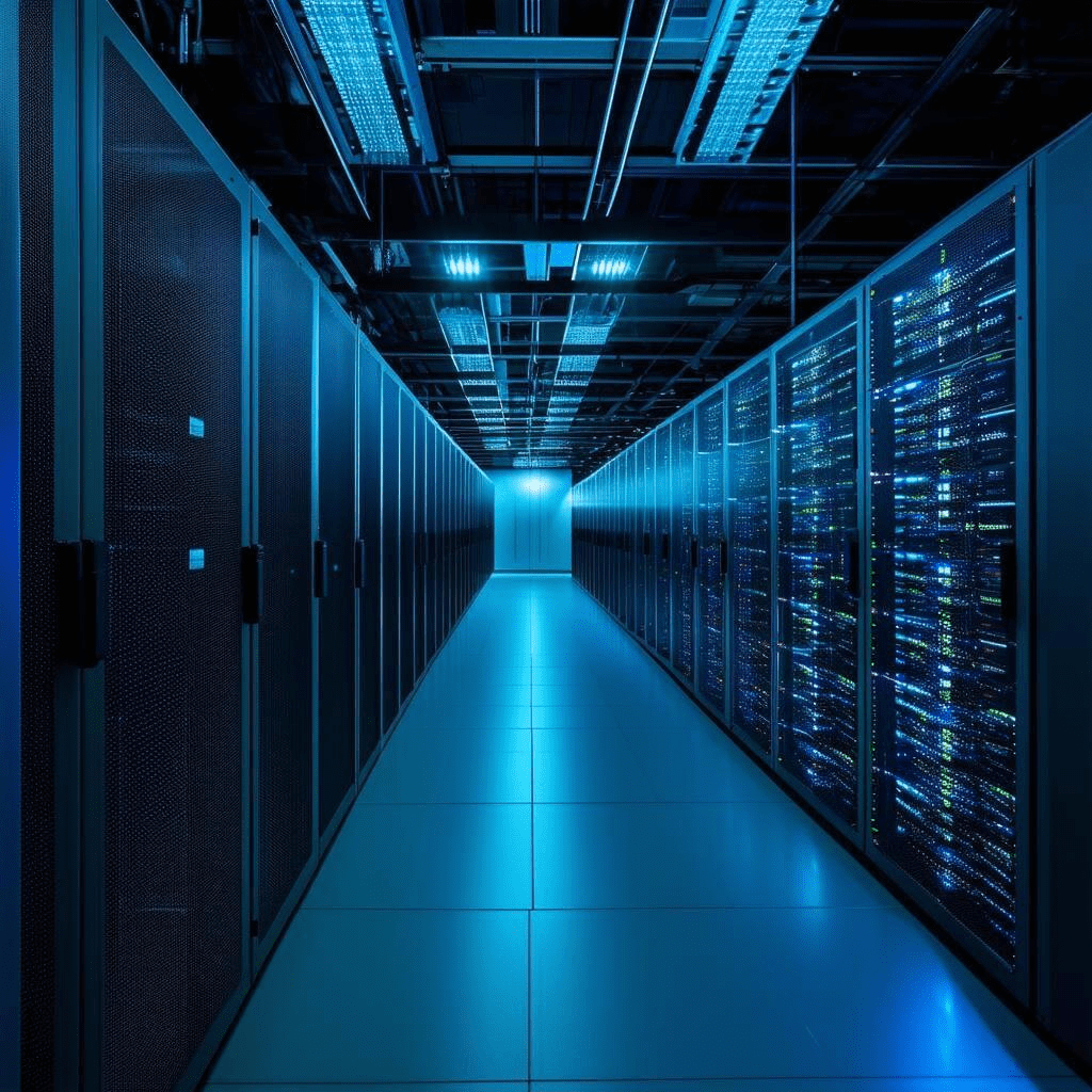 Secure data center corridor with server racks