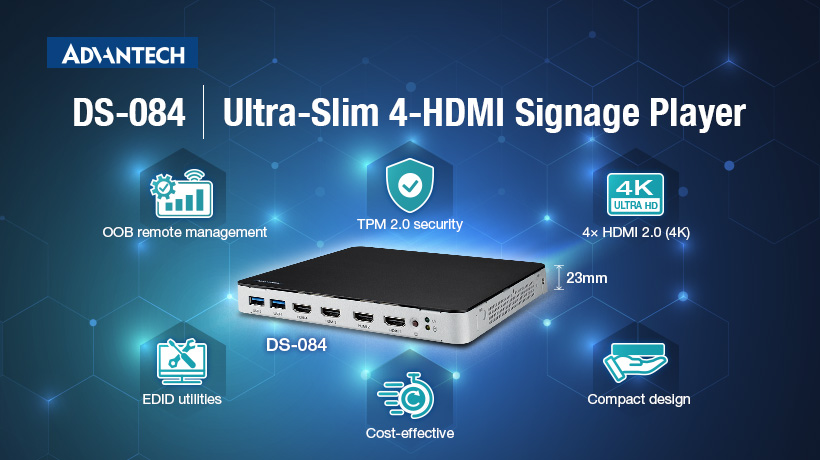 Advantech DS-084 ultra-slim digital signage player