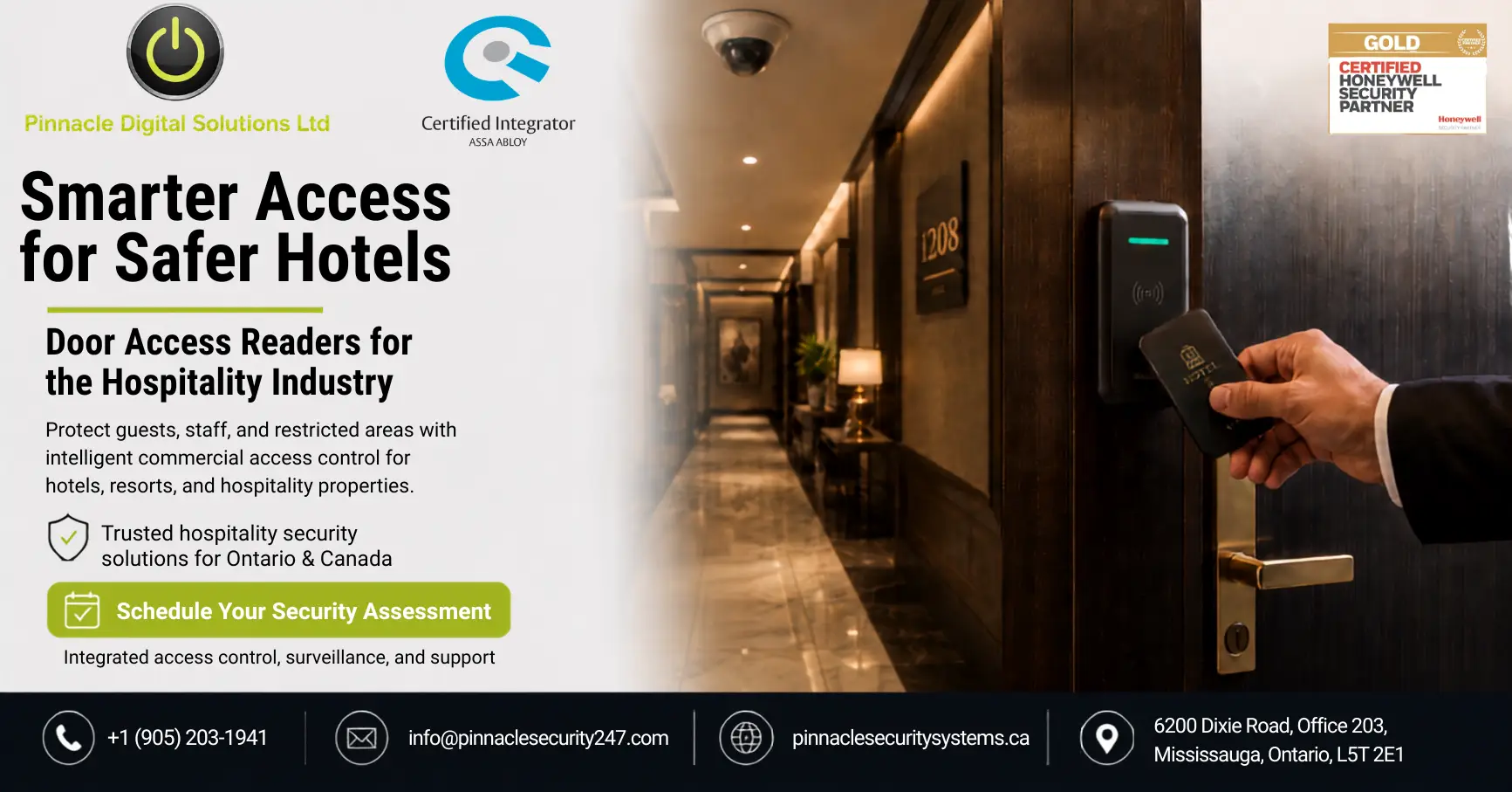 Commercial access control solution for a hospitality property